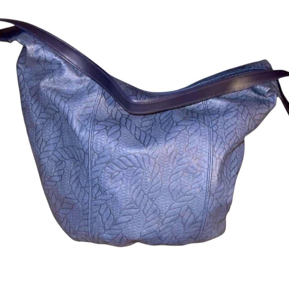 Vtg-Empress Rope Design Shoulder Navy Bag